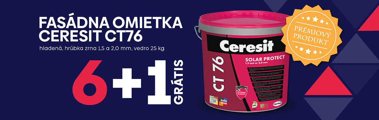 Akcia 6+1 zdarma na fasádnu omietku Ceresit CT76